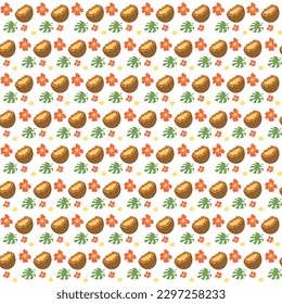 Seamless pattern with coconuts Half a coconut.	
