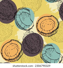 Seamless pattern with coconuts. Summer and paradise background. Wallpaper, print, wrapping paper, modern textile design, banner, poster. Vector illustration.