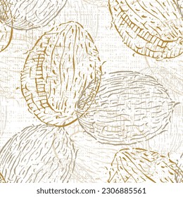 Seamless pattern with coconuts. Summer and paradise background. Wallpaper, print, wrapping paper, modern textile design, banner, poster. Vector illustration.