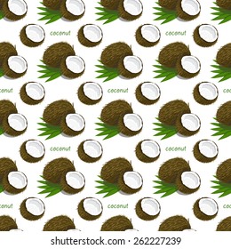 Seamless pattern with coconuts. Vector illustration for your design