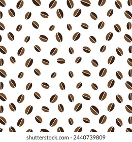 Seamless pattern with Coffe beans on a white background