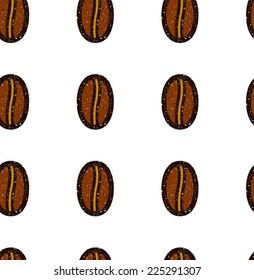 Seamless Pattern Coffee Bean Symbol Background