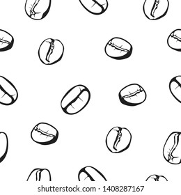 Seamless Pattern of Coffee Bean Vector