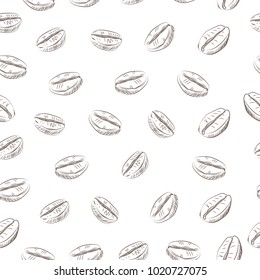 Seamless pattern with coffee beans
