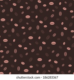 Seamless pattern with coffee beans