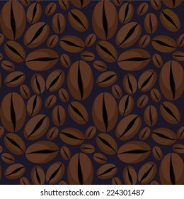 Seamless pattern with coffee beans