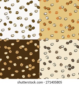 Seamless pattern with coffee beans