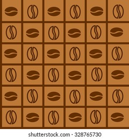 Seamless pattern of coffee beans.  For design, wallpaper, textiles, gift wrap and packaging.