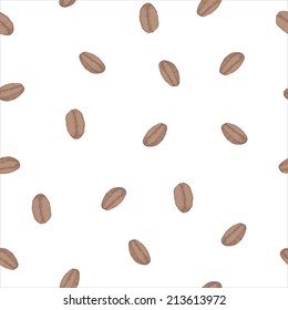 Seamless pattern with coffee beans. EPS 10. No transparency. No gradients.