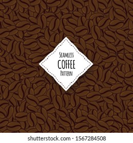 seamless pattern of coffee beans for involucre.