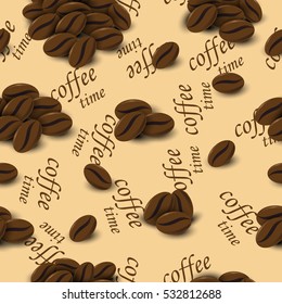 seamless pattern of coffee beans for involucre.