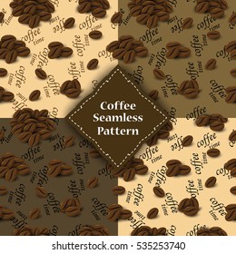 seamless pattern of coffee beans for involucre.