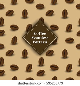 seamless pattern of coffee beans for involucre.