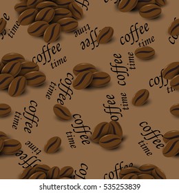 seamless pattern of coffee beans for involucre.