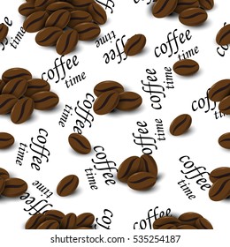 seamless pattern of coffee beans for involucre.