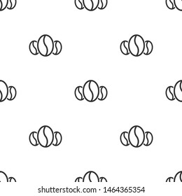 seamless pattern with coffee beans on brown background. Flat vector ornament. Good for print on paper or fabric.