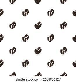 seamless pattern with coffee beans on white background. Flat vector caffeine  ornament. Coffee break, lunch or take away drink wallpaper. Vector print on white background
