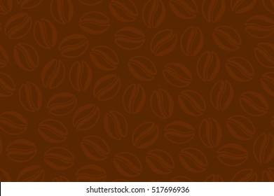 Seamless pattern with coffee beans. The coffee plant. The pattern for the kitchen, packing.