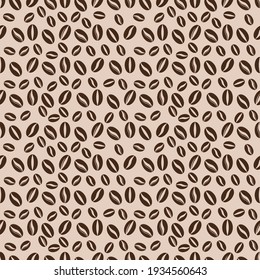 seamless pattern of coffee beans for coffee shop background. decoration cafe, place to eat and culinary events. for a coffee themed greeting card. for coffee-themed fabric motifs