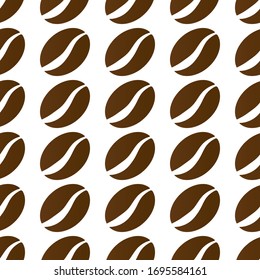 Seamless pattern of coffee beans. Stock illustration for wrapper, screen saver, background, texture, and embossing. Flat design
