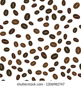Seamless pattern with coffee beans. Vector. For your design.