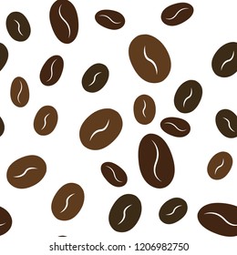 Seamless pattern coffee beans. Vector. For your design.