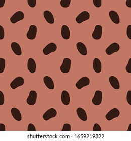 Seamless pattern with coffee beans. Vector illustration.