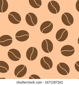 Seamless pattern with coffee beans. Vector illustration