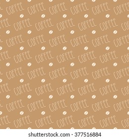 Seamless pattern of coffee beans. Vector illustration.