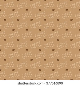Seamless pattern of coffee beans. Vector illustration.