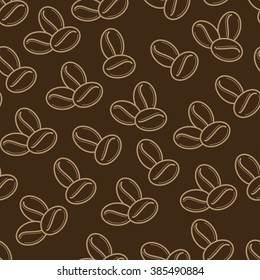Seamless pattern. Coffee beans. Vector