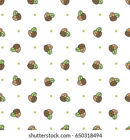 Seamless pattern. Coffee, candies. Vector illustration