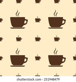 Seamless pattern with coffee cup