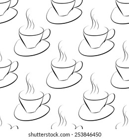 Seamless pattern with coffee cup