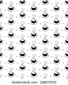 Seamless pattern with coffee cup