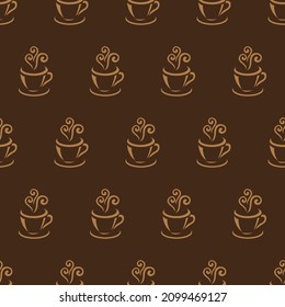 seamless pattern coffee cup for background, wall decoration, fabric motif, texture, wallpaper, gift wrapping
