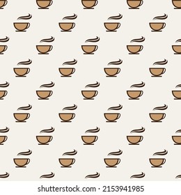 seamless pattern coffee cup for background, wall decoration, fabric motif, texture, wallpaper, gift wrapping