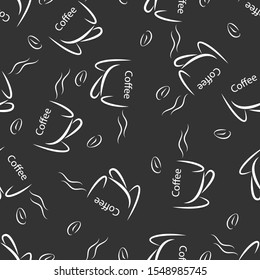 Seamless pattern with coffee Cup and coffee beans. The ideal solution for textile, packaging, paper printing, plain backgrounds and textures.
