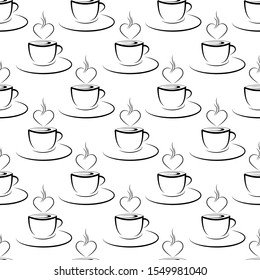 Seamless pattern with coffee Cup and coffee beans. The ideal solution for textile, packaging, paper printing, backgrounds, Wallpapers and textures.