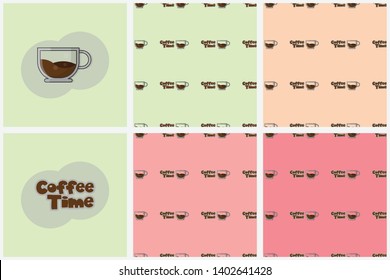 Seamless pattern with coffee cup  concept