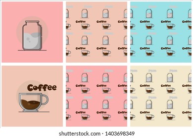 seamless Pattern with Coffee cup and milk concept