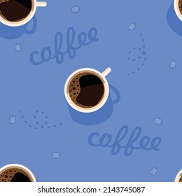 Seamless pattern coffee cup on background