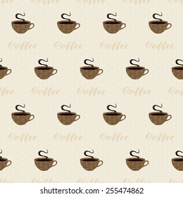 seamless pattern with coffee cups 