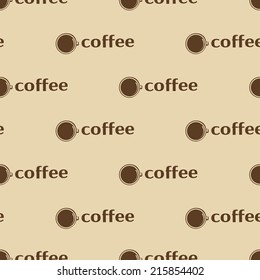 Seamless pattern with coffee cups.  Vector illustration, EPS 8.
