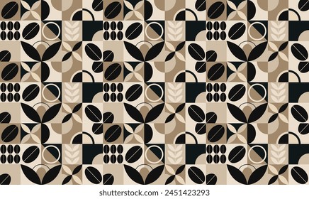 Seamless pattern coffee design simple coffee grain elements texture for packaging print banner poster corporate identity vector pattern design elements