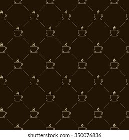 Seamless pattern, with coffee icon