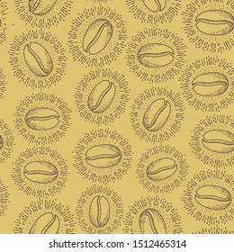 seamless pattern coffee line vintage retro vector