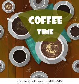Seamless pattern with coffee. Menu element for cafe or restaurant.