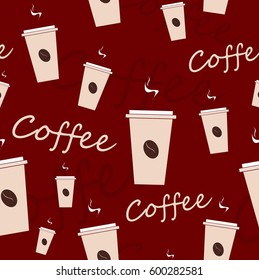 Seamless pattern with coffee. Menu element for cafe or restaurant.