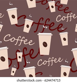 Seamless pattern with coffee. Menu element for cafe or restaurant.